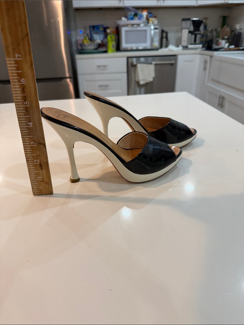 Giuseppe Zanotti Black Patent Leather Open-Toe Mule 👠 vintage Y2K - Picture 3 of 16
